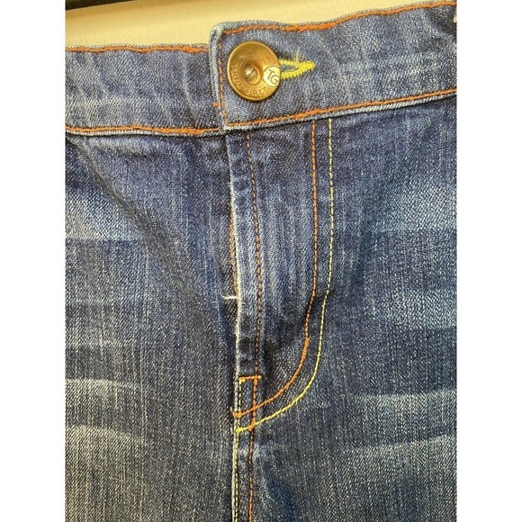 WOMEN'S Vintage True Grit Straight Leg Jeans Size 27 Orange/ Yellow Stitching - Picture 7 of 11